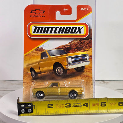 1968 Chevy C10 Gold Die-Cast Matchbox Truck Collectible By Mattel