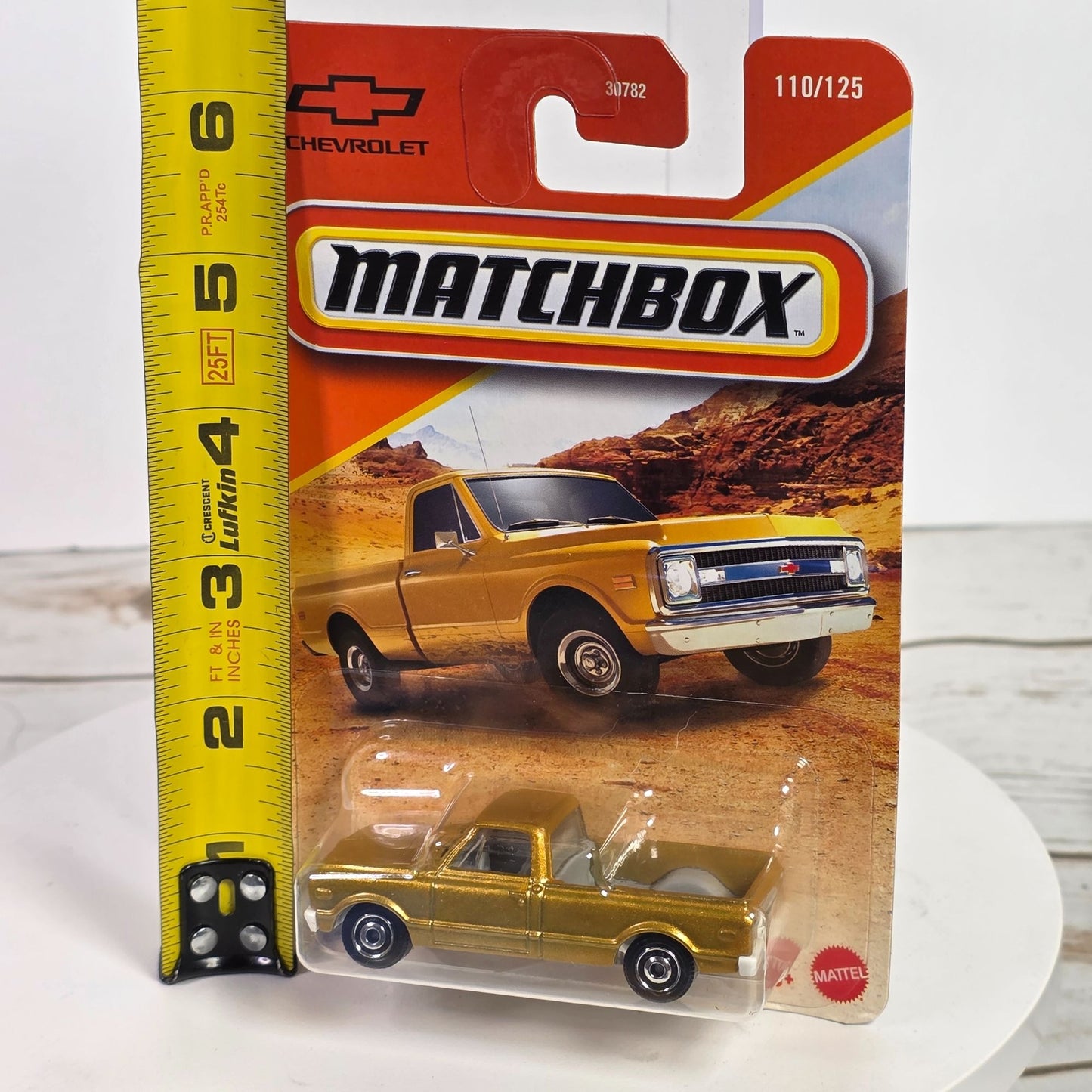 1968 Chevy C10 Gold Die-Cast Matchbox Truck Collectible By Mattel