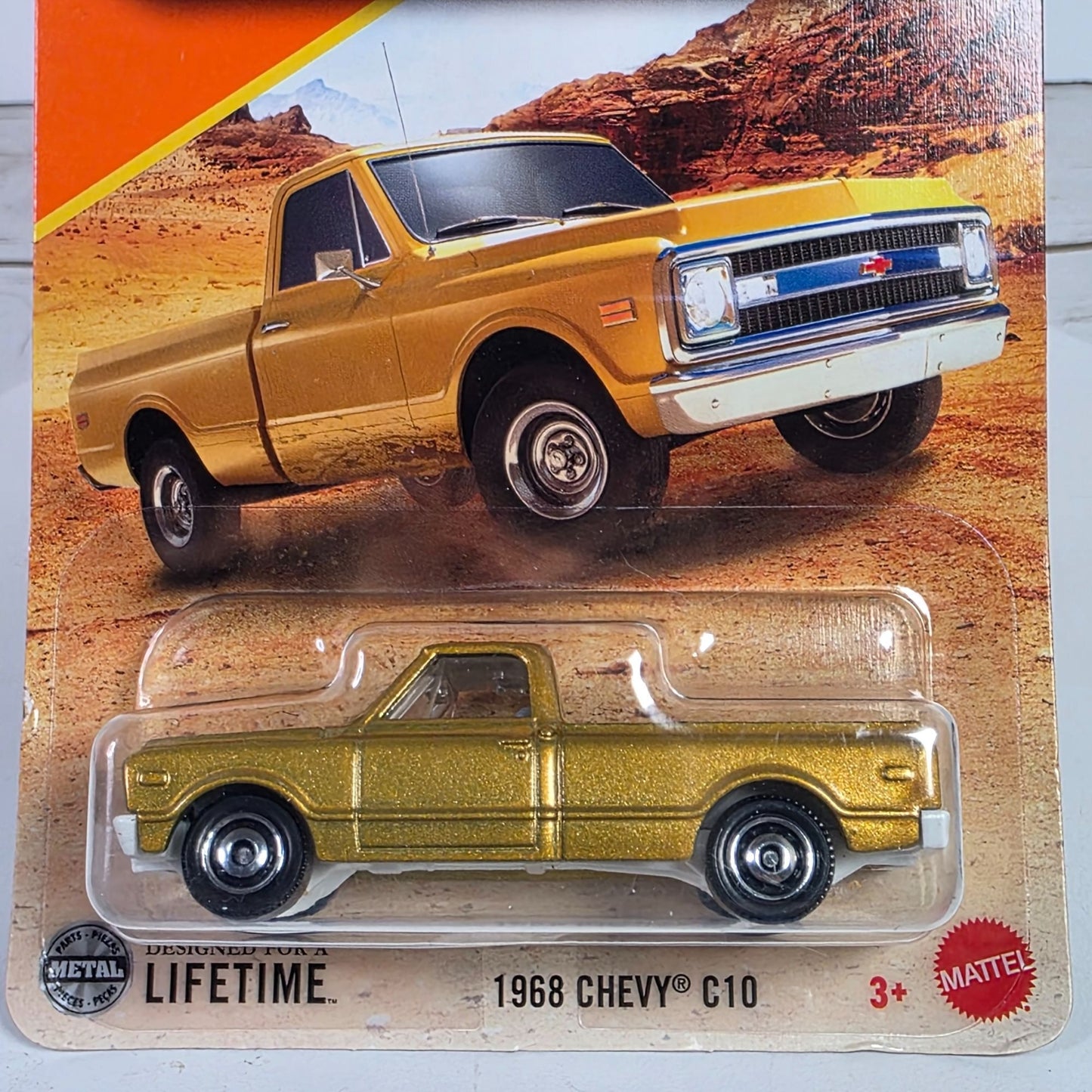 1968 Chevy C10 Gold Die-Cast Matchbox Truck Collectible By Mattel