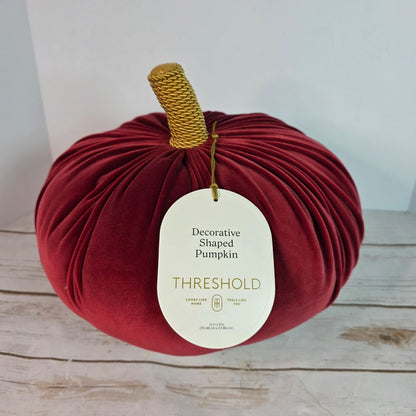Decorative Velvet Pumpkin With Gold Stem By Threshold 12in X 9.3in