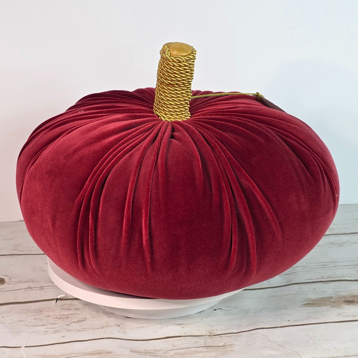 Decorative Velvet Pumpkin With Gold Stem By Threshold 12in X 9.3in