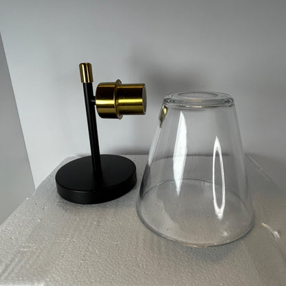 Hamilyeah Black & Gold Wall Sconce Set With Clear Glass Shades 60W Max E26 Socket 9.68" Height