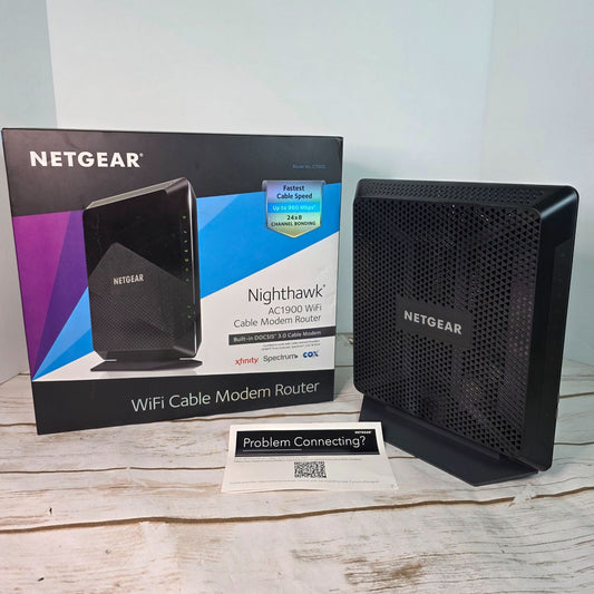 Netgear Nighthawk AC1900 WiFi Cable Modem Router C7000 960 Mbps 24x8 Channel Bonding