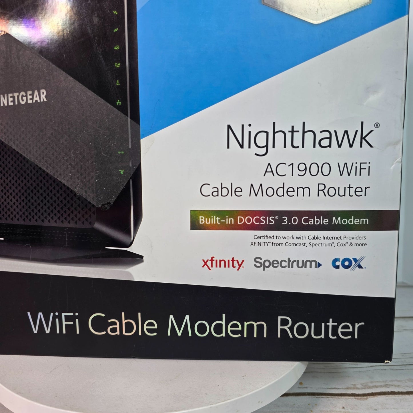 Netgear Nighthawk AC1900 WiFi Cable Modem Router C7000 960 Mbps 24x8 Channel Bonding