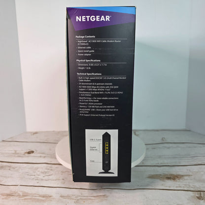 Netgear Nighthawk AC1900 WiFi Cable Modem Router C7000 960 Mbps 24x8 Channel Bonding