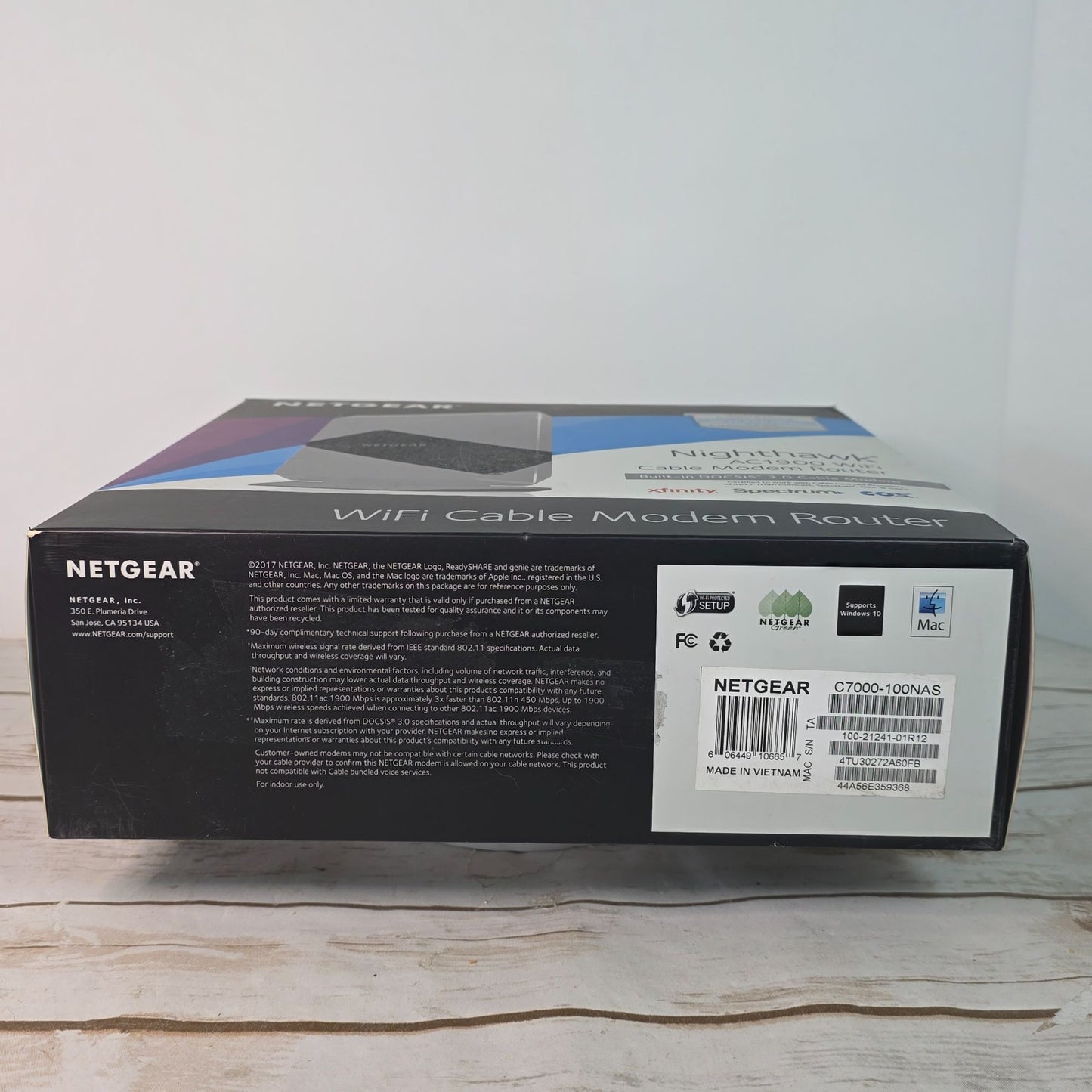 Netgear Nighthawk AC1900 WiFi Cable Modem Router C7000 960 Mbps 24x8 Channel Bonding