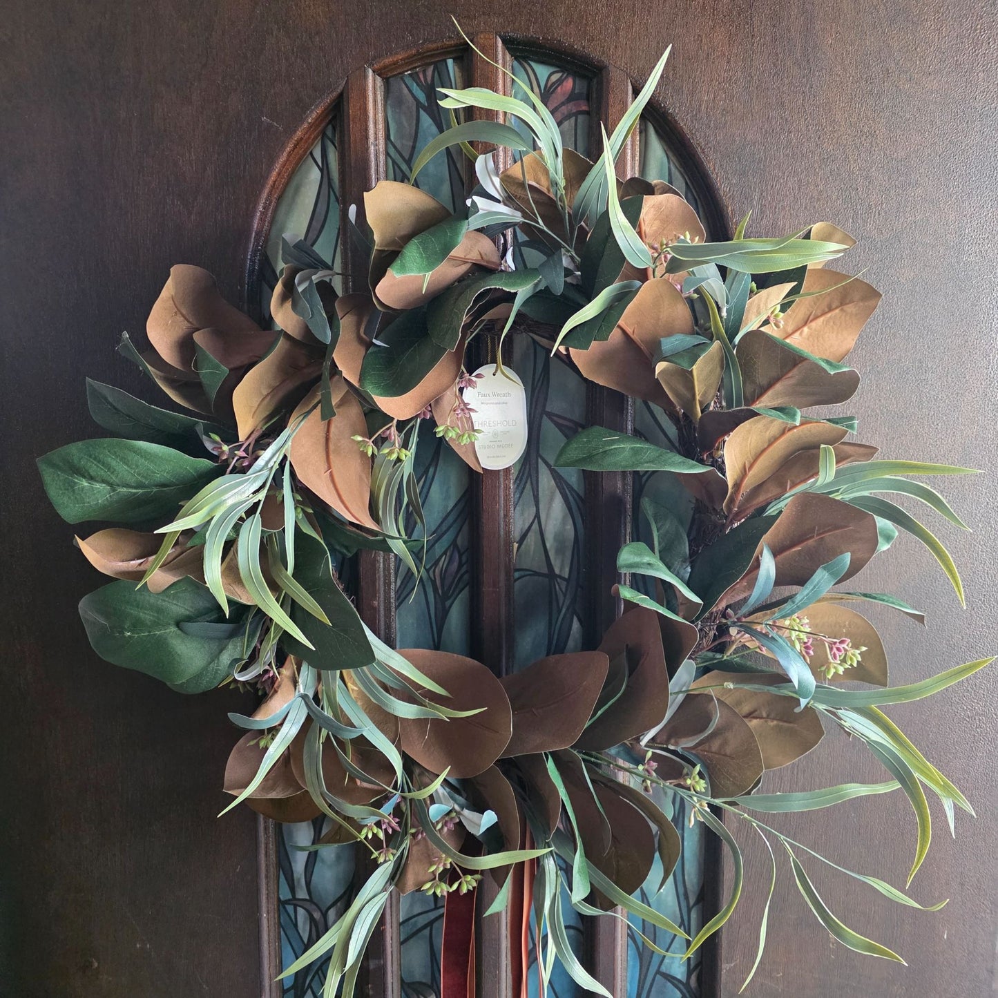Faux Magnolia & Olive Wreath 26" Indoor Decorative By Threshold Studio McGee