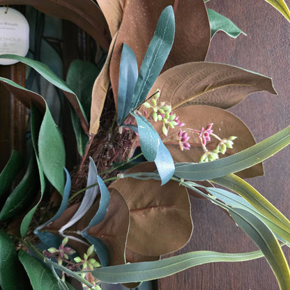 Faux Magnolia & Olive Wreath 26" Indoor Decorative By Threshold Studio McGee
