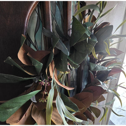 Faux Magnolia & Olive Wreath 26" Indoor Decorative By Threshold Studio McGee