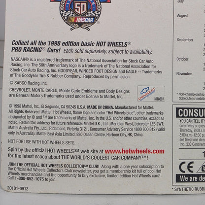 Hot Wheels Pro Racing 1998 Collector Edition Die-Cast Car #46 Trading Paint Series