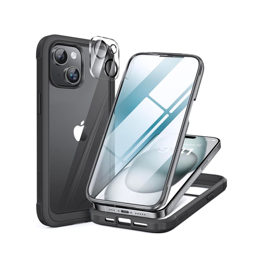 Miracase iPhone 16 Pro Case With Tempered Glass Screen Protector & Camera Lens Protector 360° Full Protection Military Drop Tested