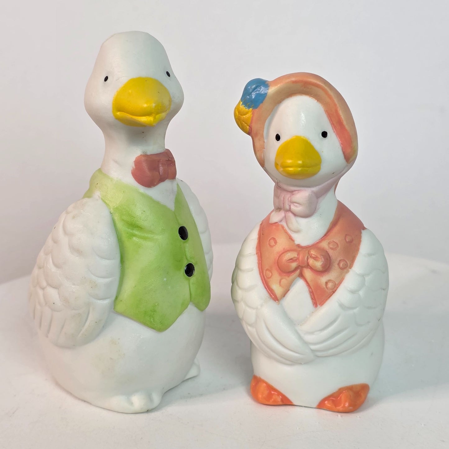Vintage Goose Salt & Pepper Shakers Ceramic Figurines