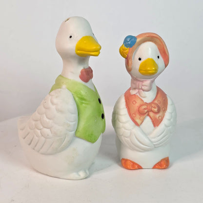 Vintage Goose Salt & Pepper Shakers Ceramic Figurines