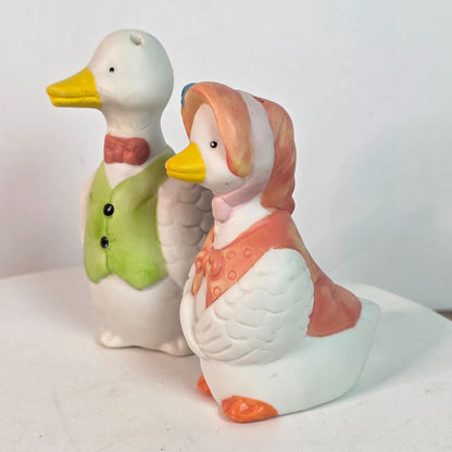 Vintage Goose Salt & Pepper Shakers Ceramic Figurines