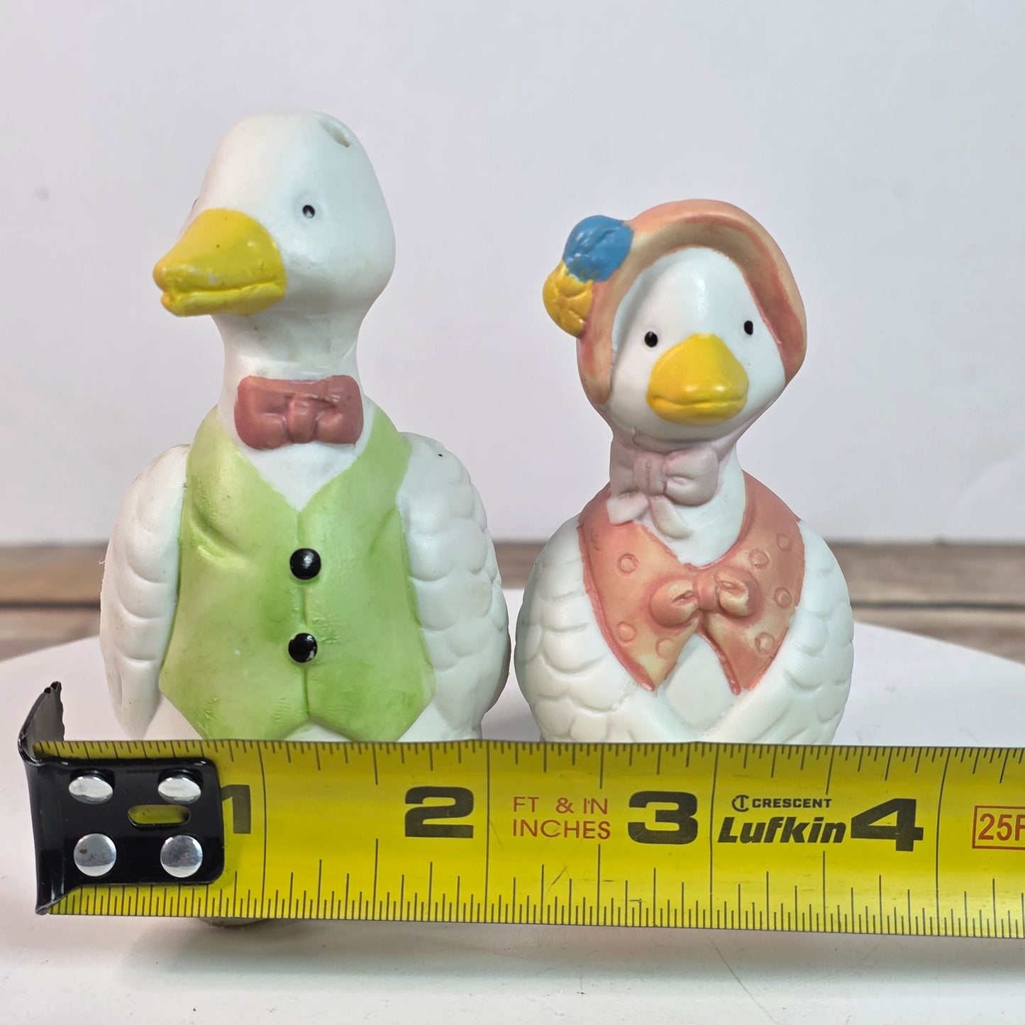 Vintage Goose Salt & Pepper Shakers Ceramic Figurines