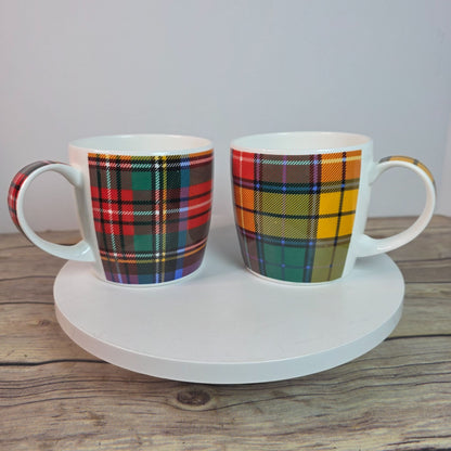 Rare Set Of 2 Hudson & Middleton Tartan Mugs Fine Bone China Made In England