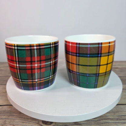Rare Set Of 2 Hudson & Middleton Tartan Mugs Fine Bone China Made In England