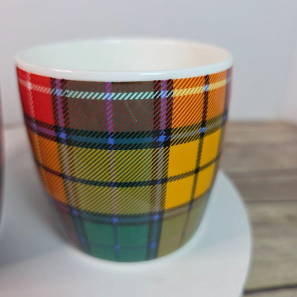 Rare Set Of 2 Hudson & Middleton Tartan Mugs Fine Bone China Made In England
