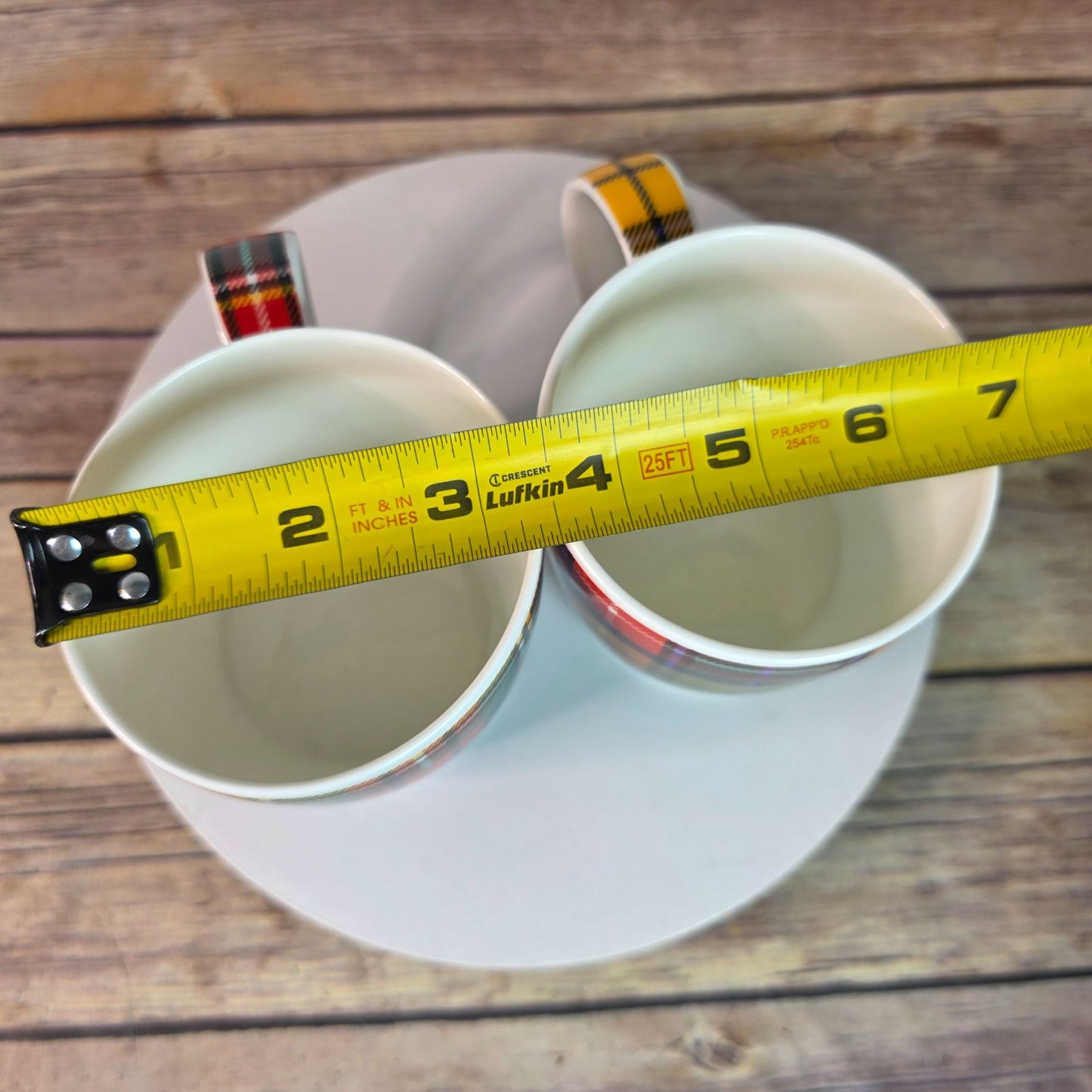 Rare Set Of 2 Hudson & Middleton Tartan Mugs Fine Bone China Made In England