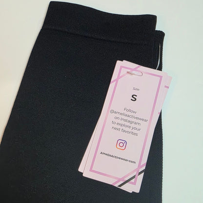 Amelia Activewear Womens Black High-Waisted Ruched Leggings S