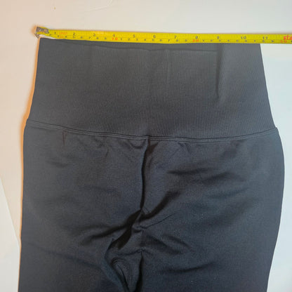 Amelia Activewear Womens Black High-Waisted Ruched Leggings S