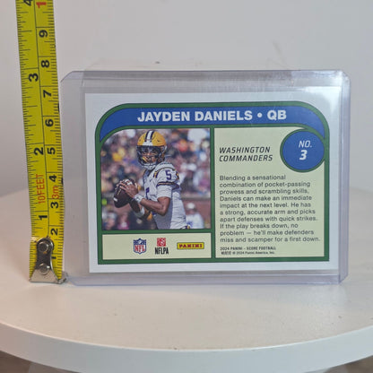 Jayden Daniels 2024 Panini Score Football Rookie Trading Card Potential Washington Commanders No. 3 In Protective Case