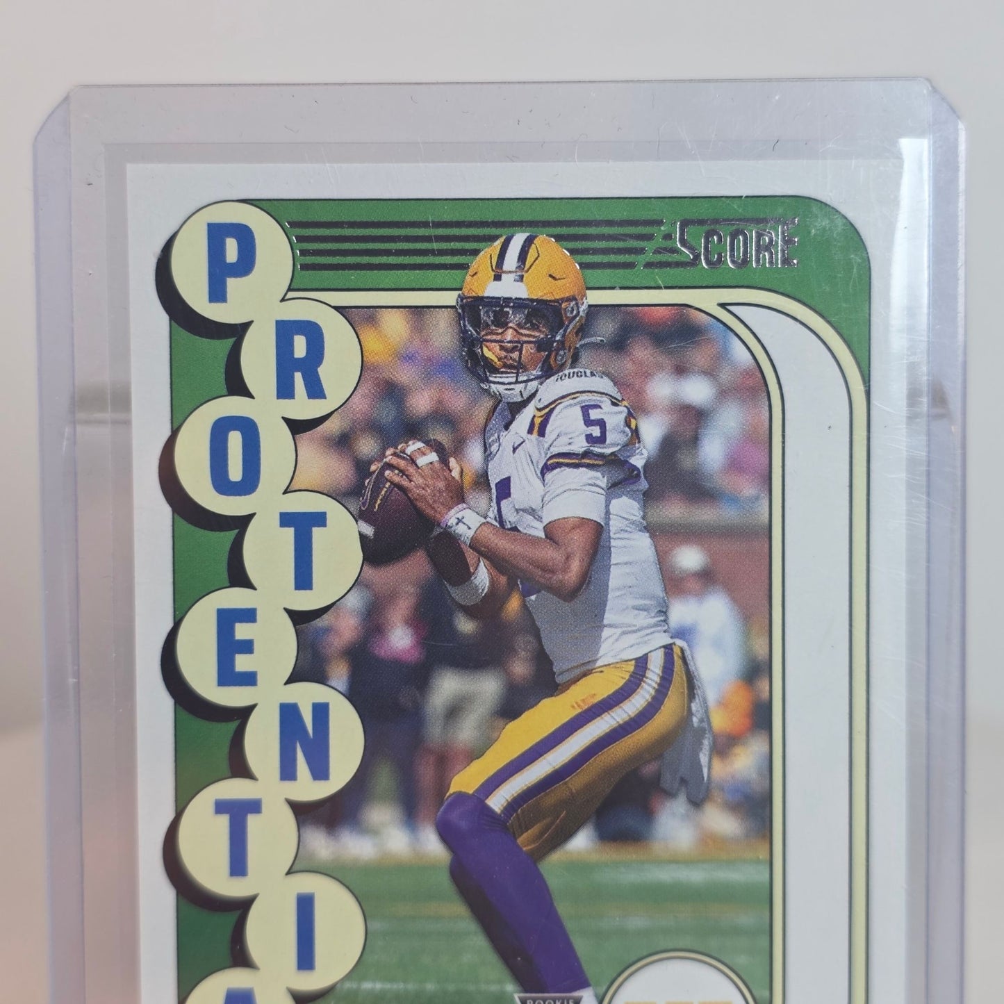 Jayden Daniels 2024 Panini Score Football Rookie Trading Card Potential Washington Commanders No. 3 In Protective Case