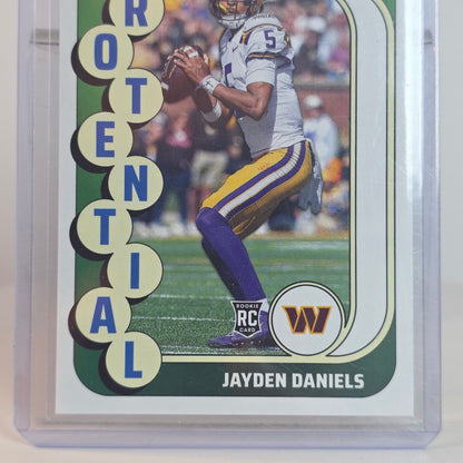 Jayden Daniels 2024 Panini Score Football Rookie Trading Card Potential Washington Commanders No. 3 In Protective Case
