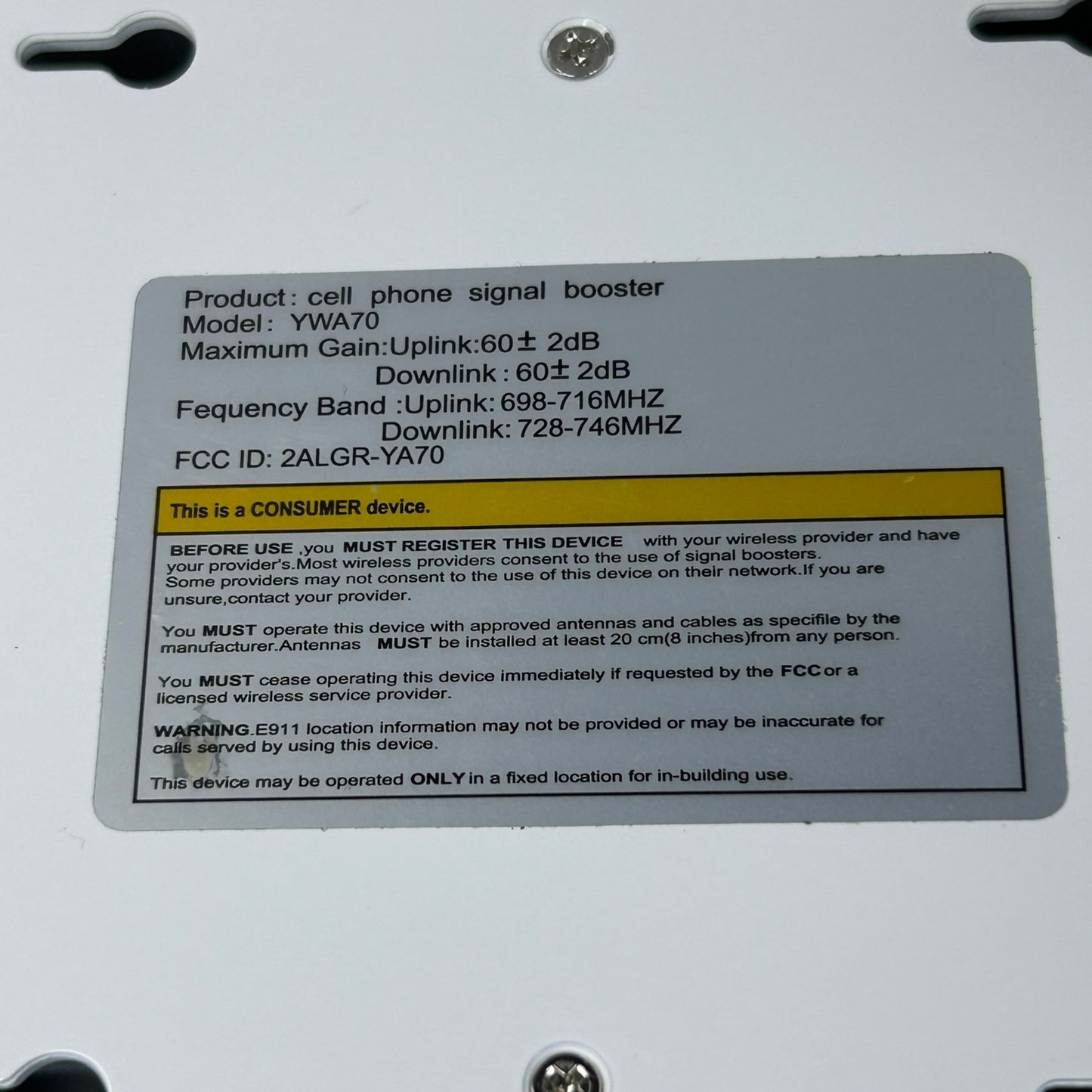 GAGBK YBA70 Cell Phone Signal Booster Kit With Directional Antenna & Accessories