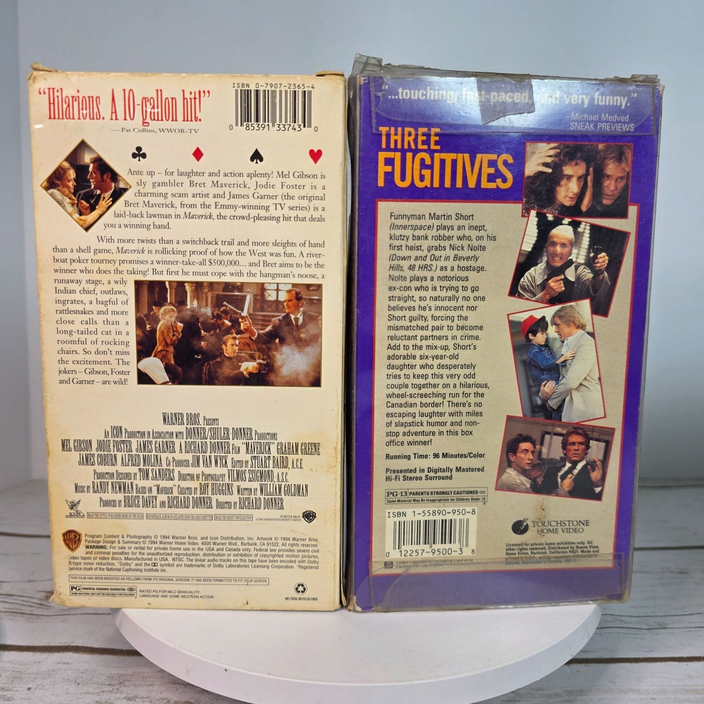 Lot Of 9 VHS Movies Comedy & Western Titles Including Nutty Professor Tombstone Maverick Patch Adams Three Fugitives