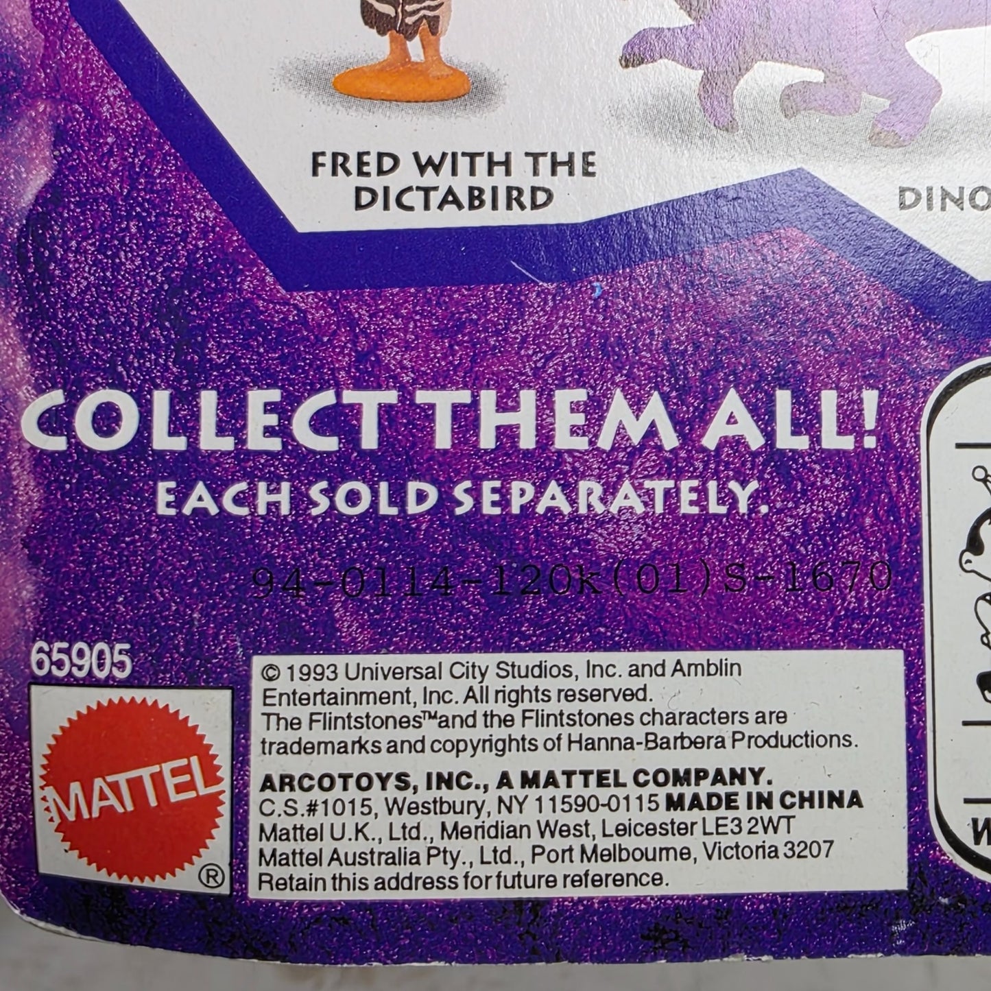 The Flintstones Collectible Figures Set Of 4 Mattel 1993 Fred Barney Pebbles Dino