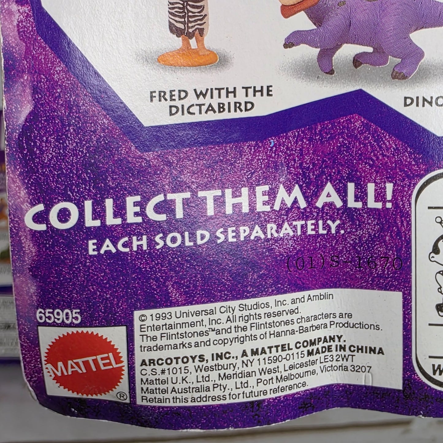The Flintstones Collectible Figures Set Of 4 Mattel 1993 Fred Barney Pebbles Dino