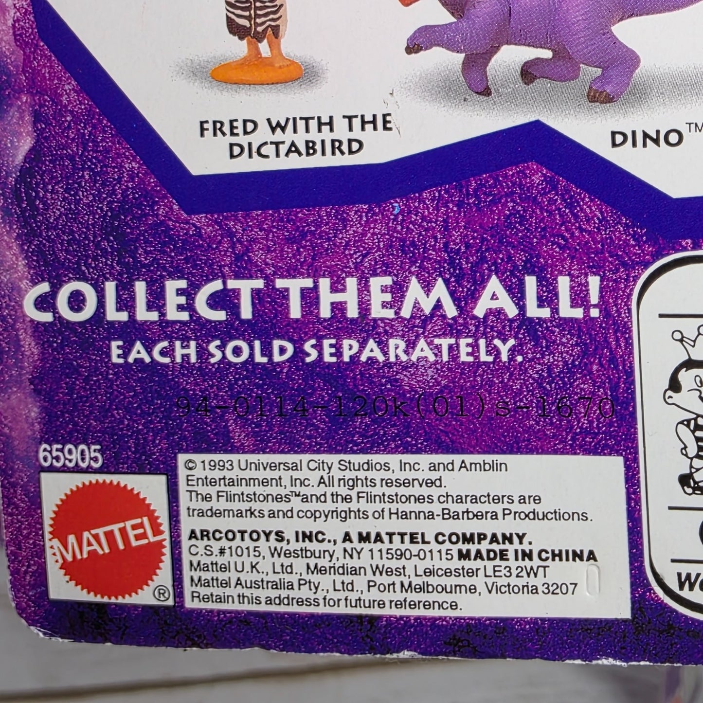 The Flintstones Collectible Figures Set Of 4 Mattel 1993 Fred Barney Pebbles Dino