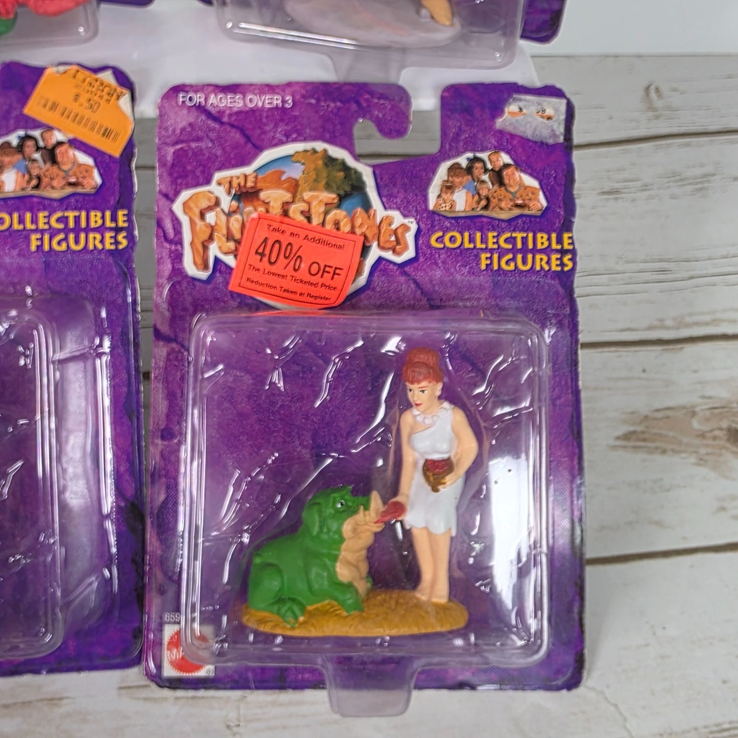 The Flintstones Collectible Figures Set Of 4 Mattel 1993 Fred Barney Pebbles Dino