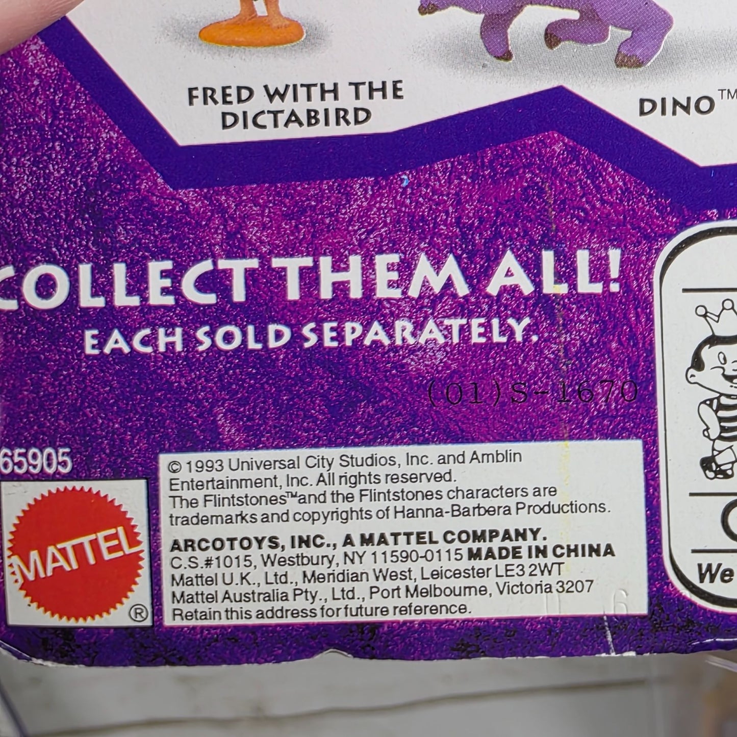 The Flintstones Collectible Figures Set Of 4 Mattel 1993 Fred Barney Pebbles Dino