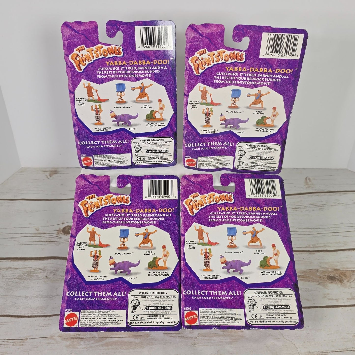 The Flintstones Collectible Figures Set Of 4 Mattel 1993 Fred Barney Pebbles Dino