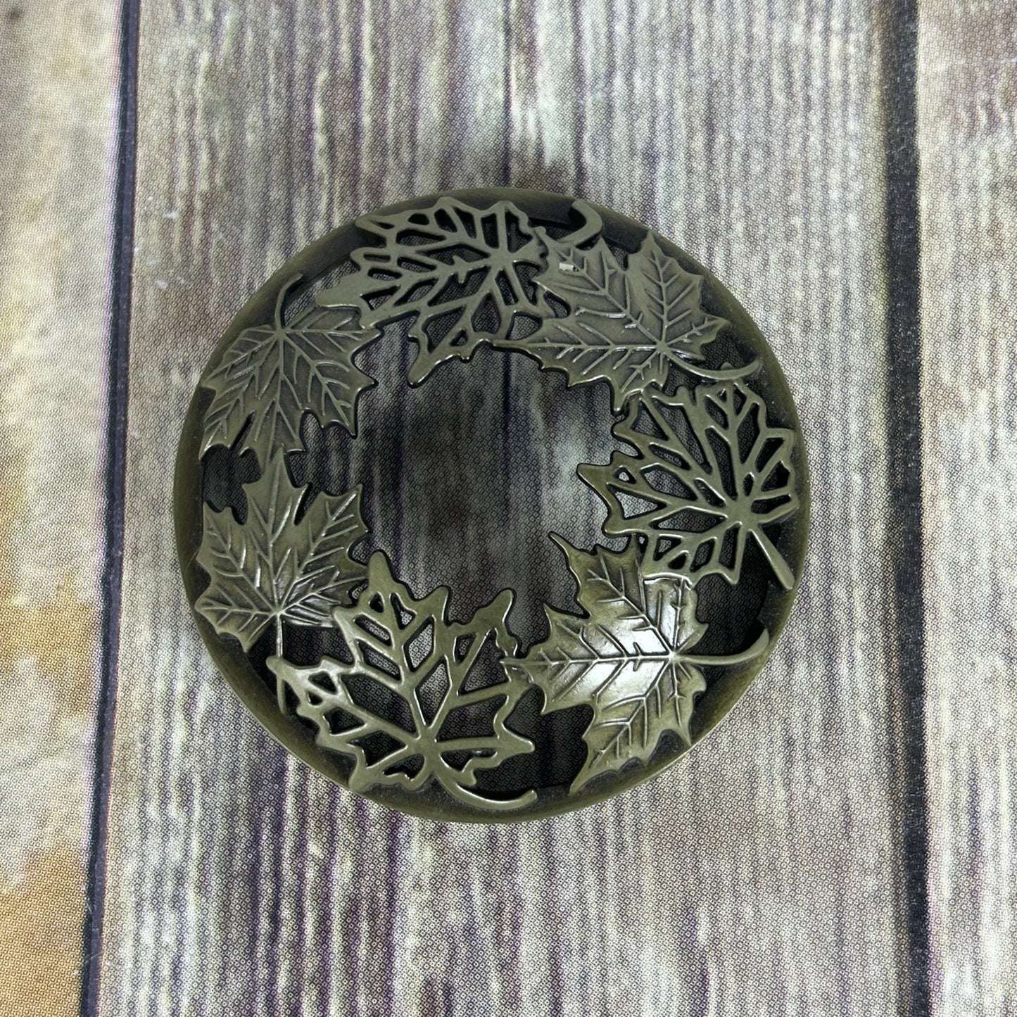 Yankee Candle Illuma-Lid Jar Topper Maple Leaf Pattern Metal Candle Accessory