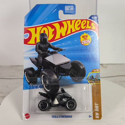 Hot Wheels Tesla Cyberquad HW Dirt Series 82/250 Black & Silver Die-Cast Collectible Toy New For 2025