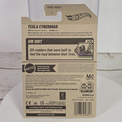 Hot Wheels Tesla Cyberquad HW Dirt Series 82/250 Black & Silver Die-Cast Collectible Toy New For 2025