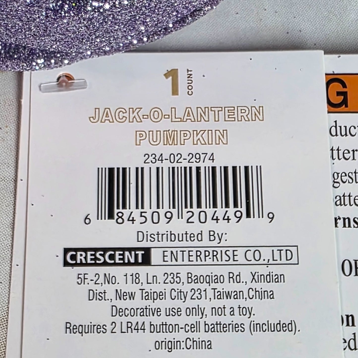 Light-Up Halloween Pumpkin Trio With Glitter & Ombre Design  Purple Orange & White  Indoor Decoration