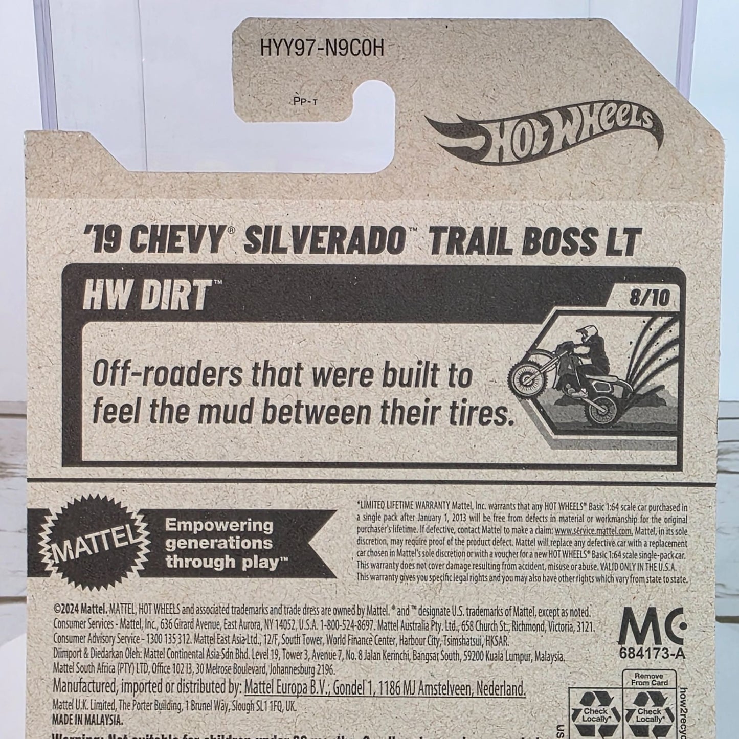 Hot Wheels 2019 Chevy Silverado Trail Boss LT Die-Cast Model Blue