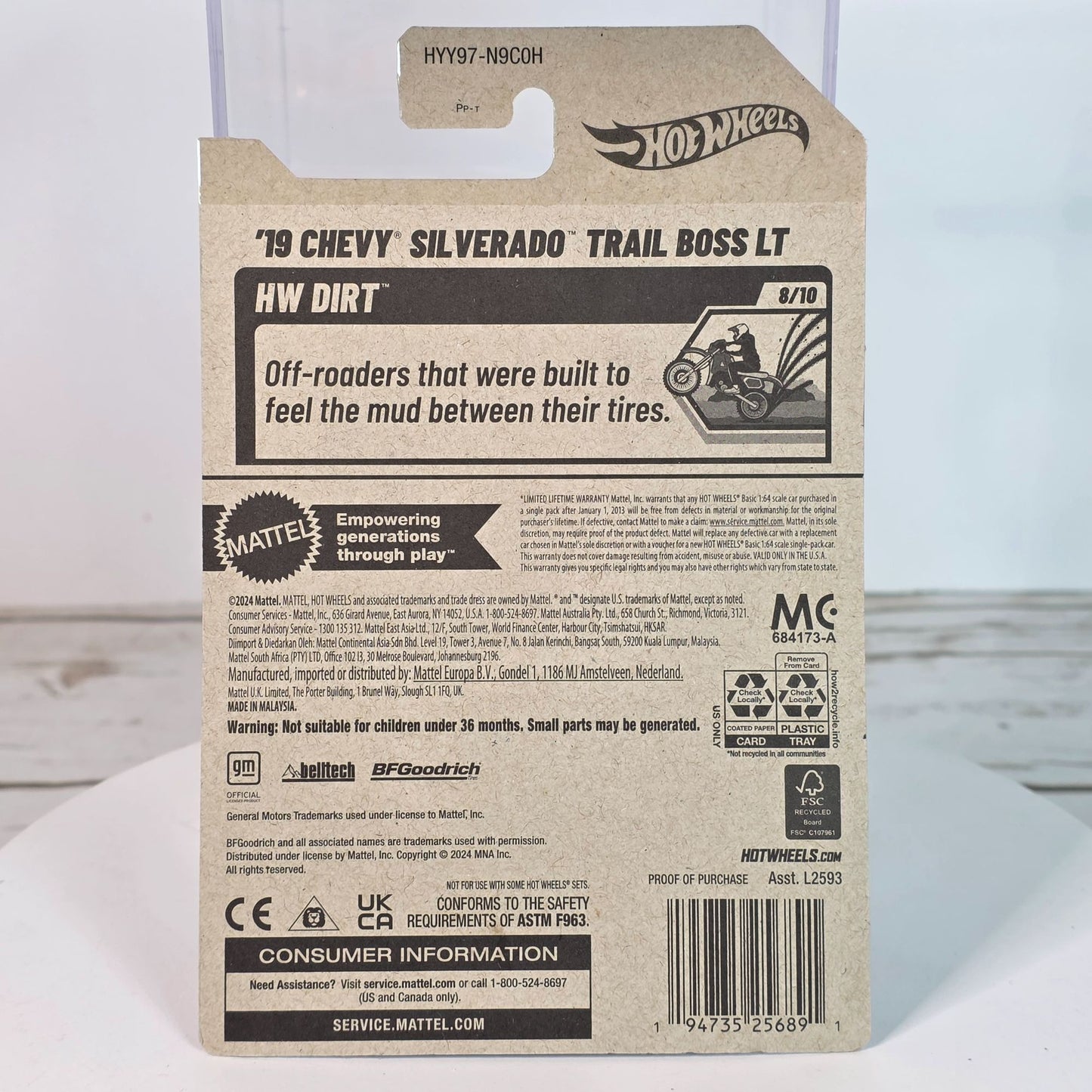 Hot Wheels 2019 Chevy Silverado Trail Boss LT Die-Cast Model Blue