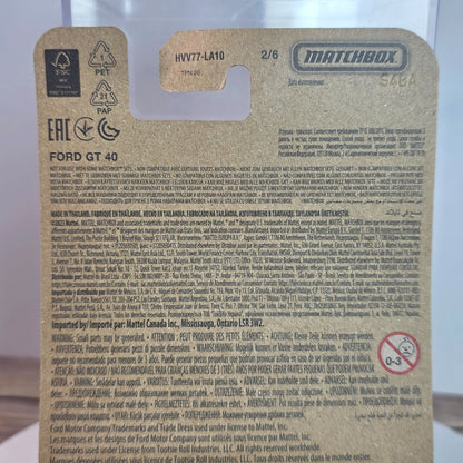 Matchbox Sugar Daddy Ford GT 40 Die-Cast Car Collectible
