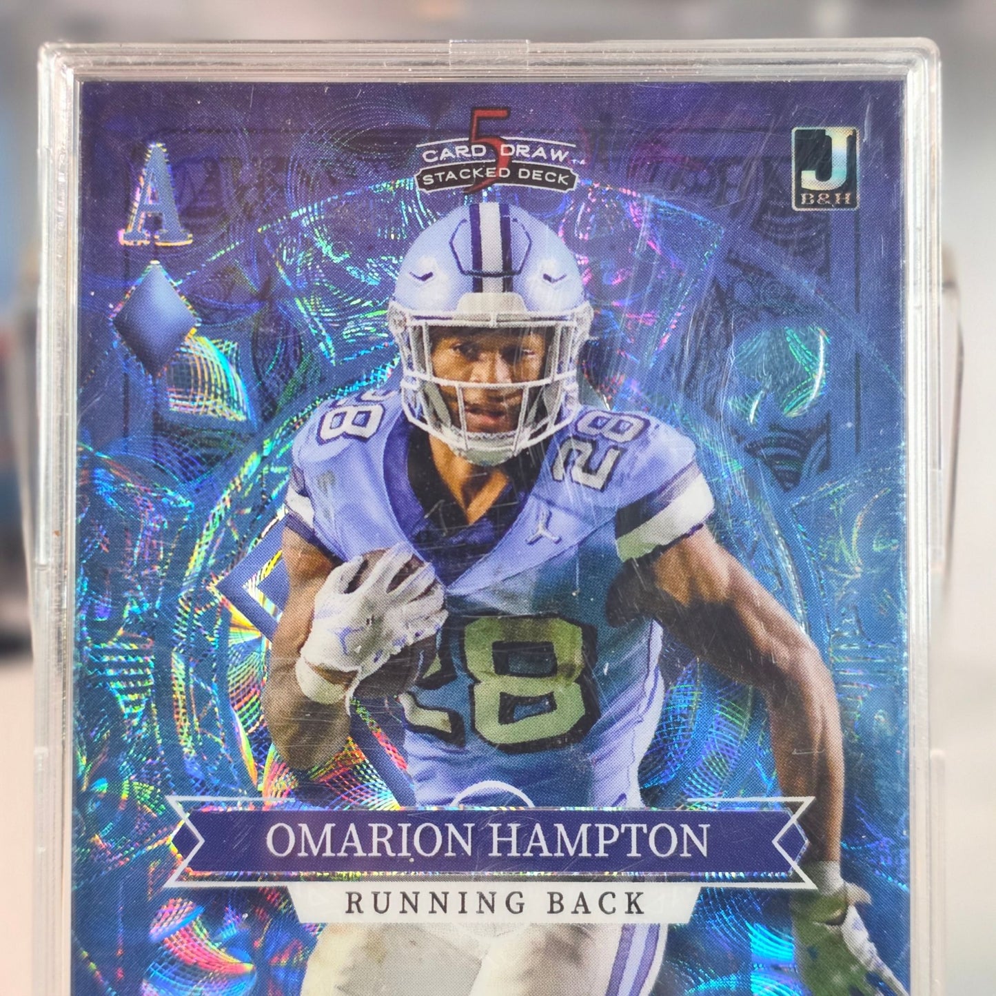 New 2023 Wild Card #SD-OH /2 Omarion Hampton Stacked Deck Color Match UNC RB