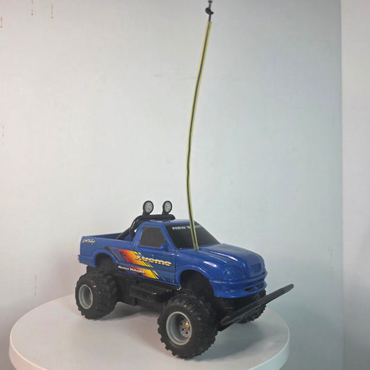 Vintage 1995 New Bright Blue Remote Control Monster Truck Off Road Toy 27 MHz Band - Tested No Remote