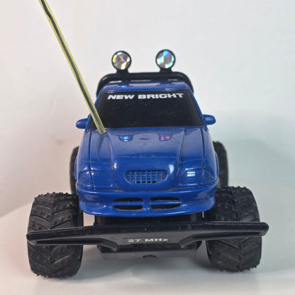 Vintage 1995 New Bright Blue Remote Control Monster Truck Off Road Toy 27 MHz Band - Tested No Remote