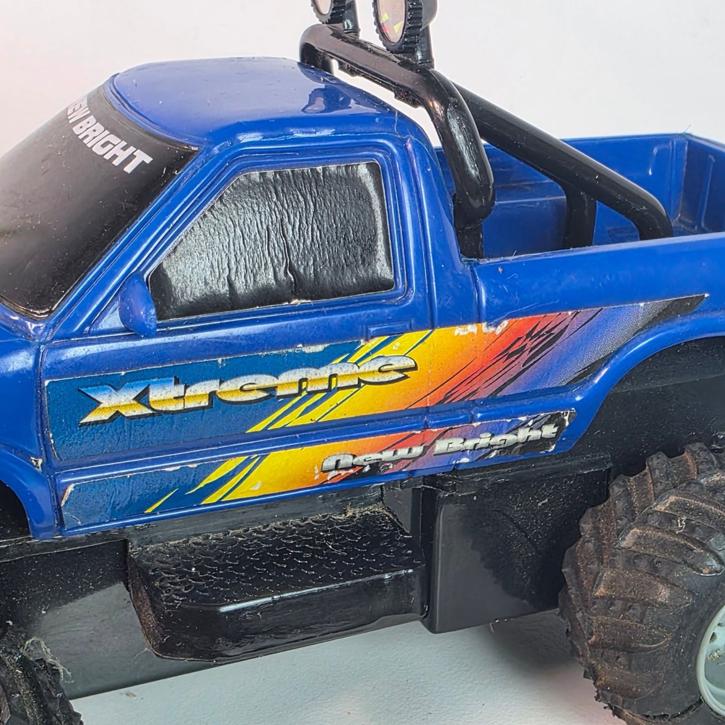 Vintage 1995 New Bright Blue Remote Control Monster Truck Off Road Toy 27 MHz Band - Tested No Remote