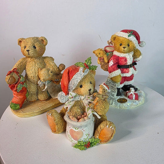 Cherished Teddies Collectible Figurines - Steven Jacob & Nickolas - Holiday Themed By Priscilla Hillman