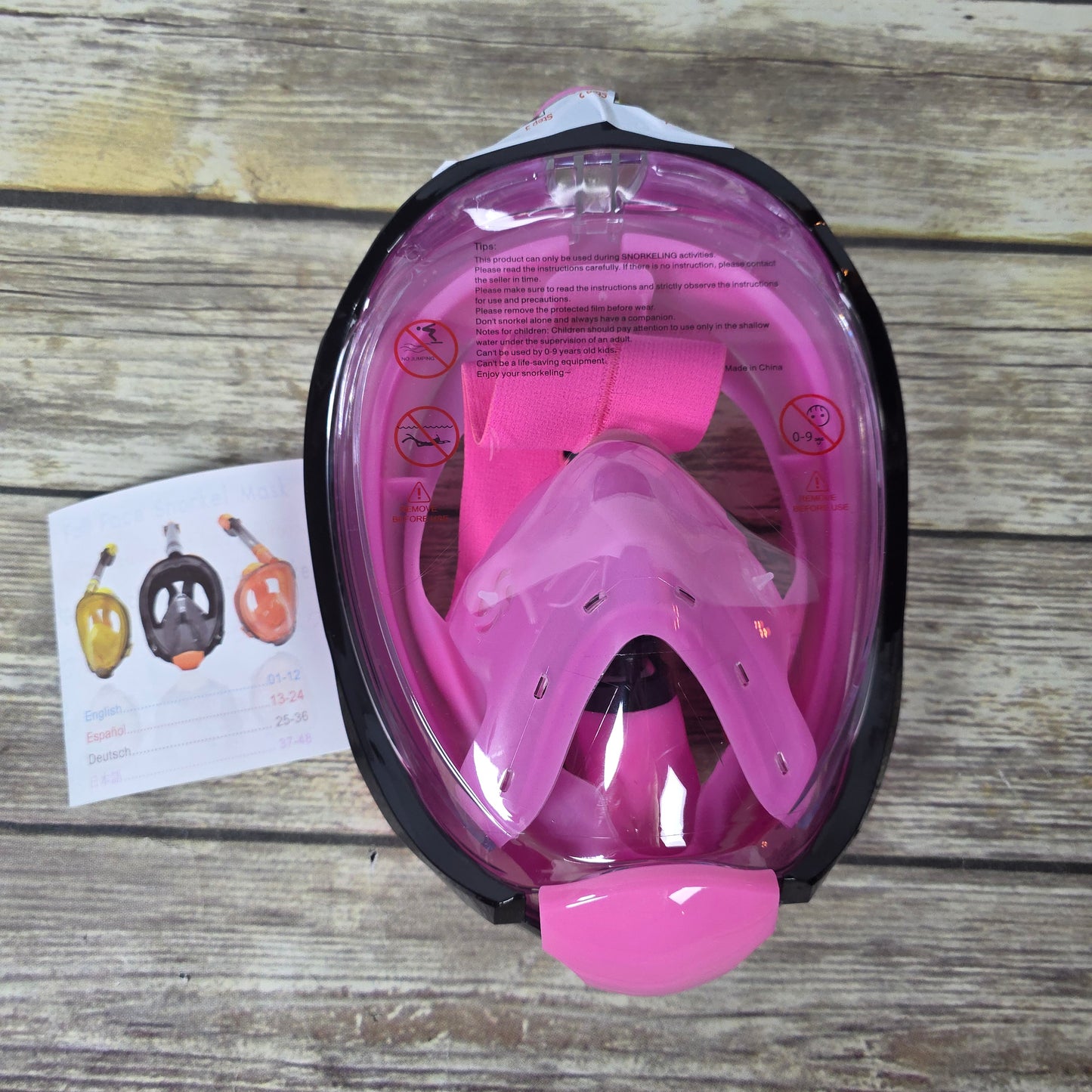New VIGINSUL Snorkel Mask Pink L/XL