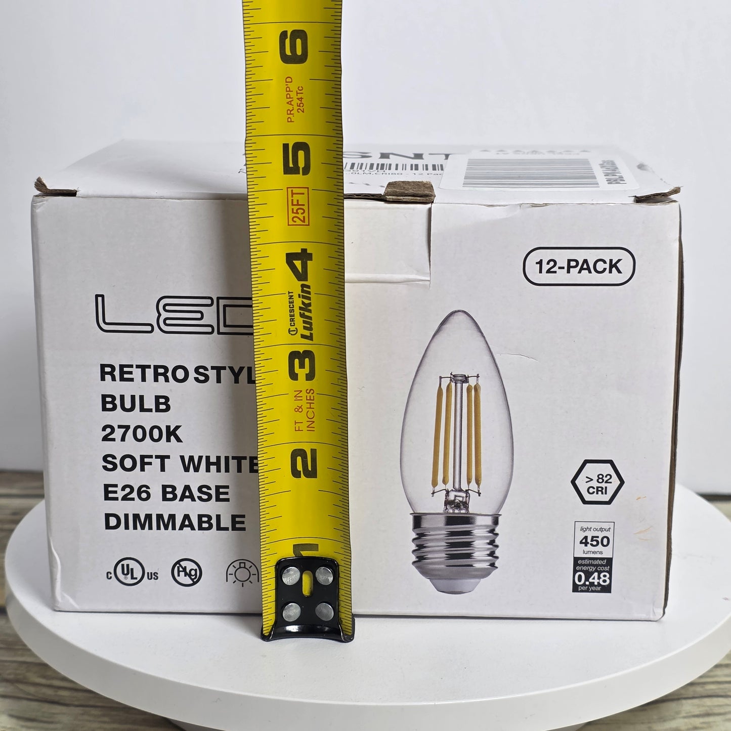 NIB New FLSNT LED Retrostyle Bulb 2700K Soft White E26 Base Dimmable 12-Pack